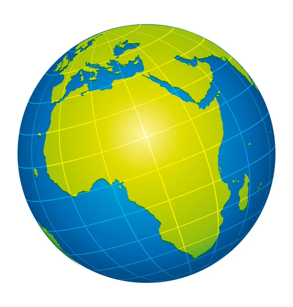 Green world globe. African view. — Stock Vector