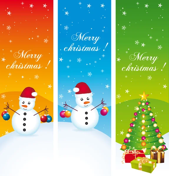 Merry christmas. Greeting vertical banners. Vector set. — Stock Vector