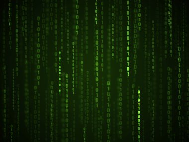bilgisayar ekran arka planı satırlarında yeşil sayılar.