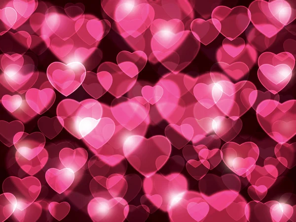 Rózsaszín szívekkel lencse háttér. — Stock Fotó