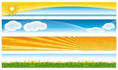 Colorful seasonal banners. Vector collection. clipart