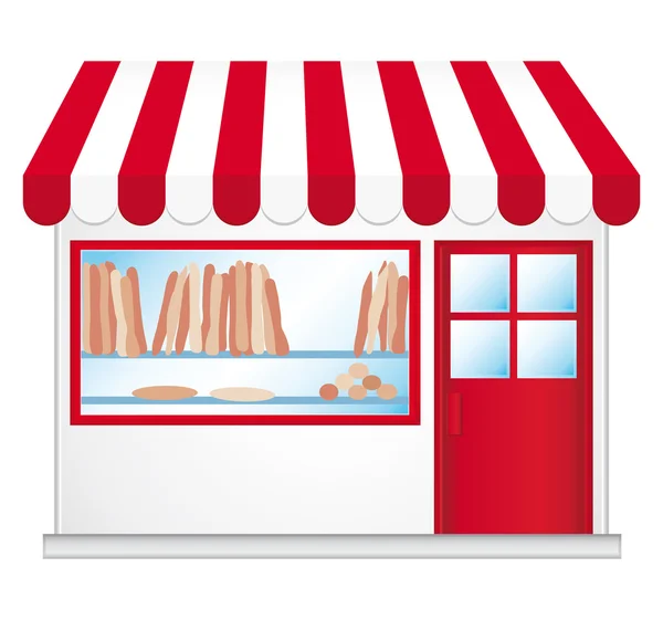 Pequeña panadería. Linda tienda de conveniencia . — Vector de stock