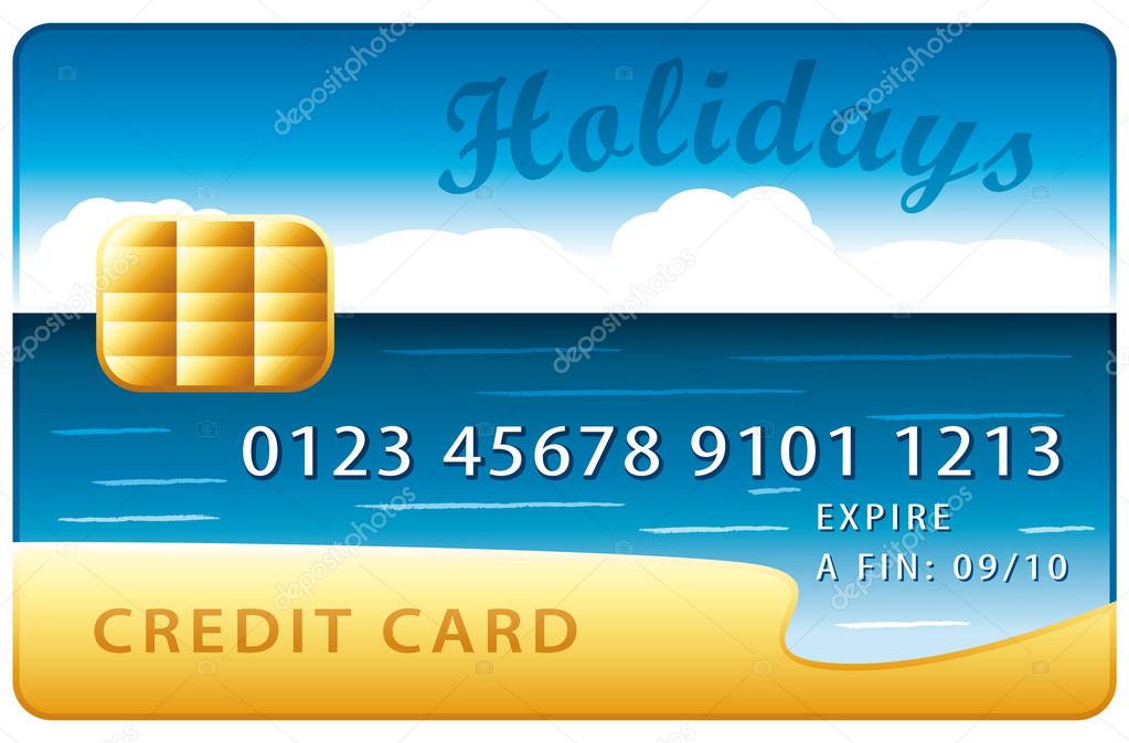 Holidays credit card vector illustration