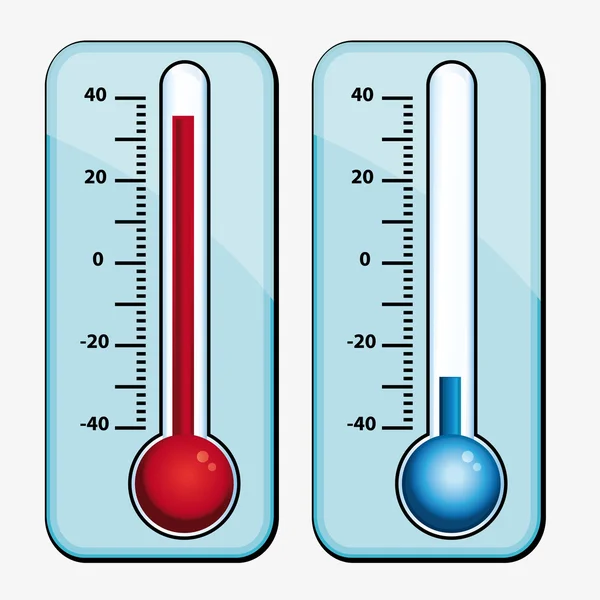 Thermometer. Symbole gesetzt. — Stockvektor