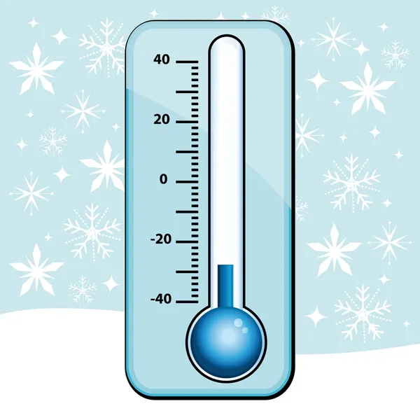 Kälteschock. Thermometer Winter Illustration. — Stockvektor