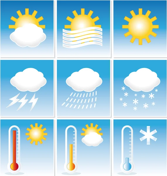Weather icons. Vector set I. — Stock Vector