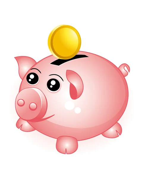 Beautiful piggy bank. Money concept. — Stock Vector