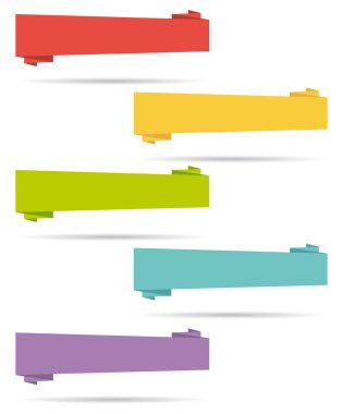 Flat design UI elements. Origami banners. Set I. clipart