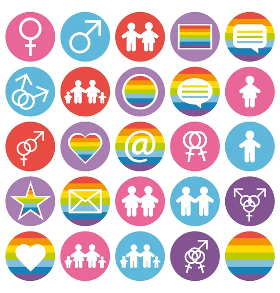 Platte ontwerp. liefde, familie en homo's pictogrammen instellen. — Stockvector