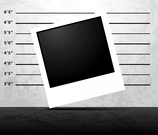 Mugshot vězení pozadí s prázdnou instantní fotografie — Stockový vektor