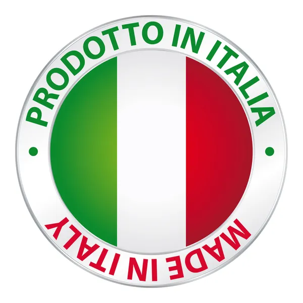 Made in italien. prodotto in italien. Flaggenetikett Produkt. — Stockvektor