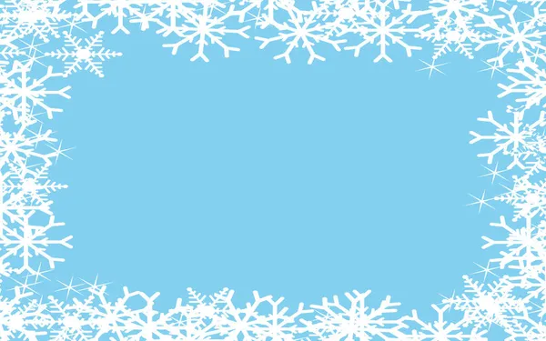 Fond Bleu Blanc Flocons Neige Noël Illustration Vectorielle — Image vectorielle