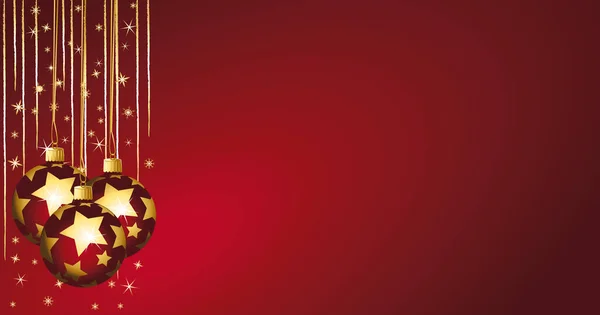 Χρυσό Και Κόκκινο Χριστουγεννιάτικο Στολίδι Εικονογράφηση Διανύσματος — Διανυσματικό Αρχείο