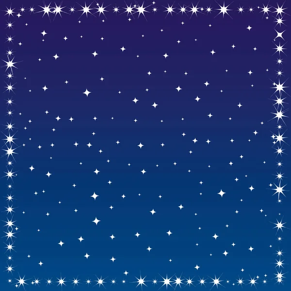 Blue Starry Sky Stars Border Vector Background — Stock Vector