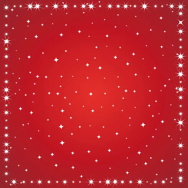 Red Starry Sky Stars Border Vector Background — Stock Vector