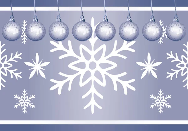 Banner Copos Nieve Adornos Navideños Vector Fondo Marketing Comercial Fondo — Archivo Imágenes Vectoriales