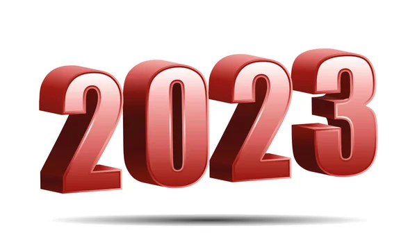 2023 Número Tridimensional Rojo Calendario Feliz Año Nuevo Icono Del — Vector de stock