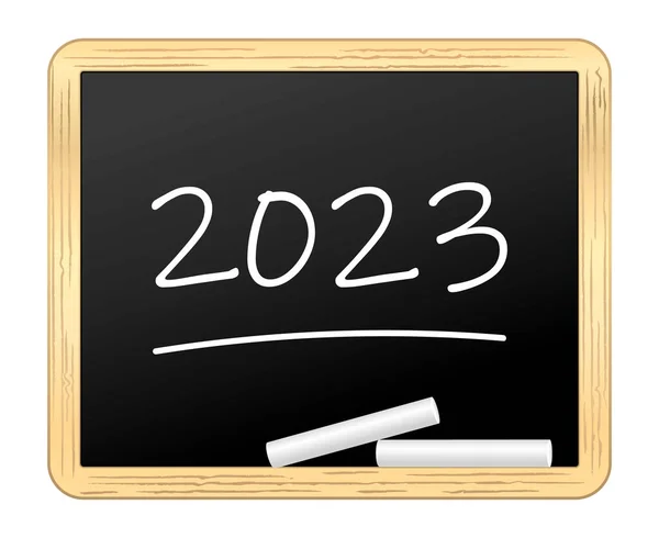 2023 Number Written Chalk School Board Vector Icon — Stock Vector