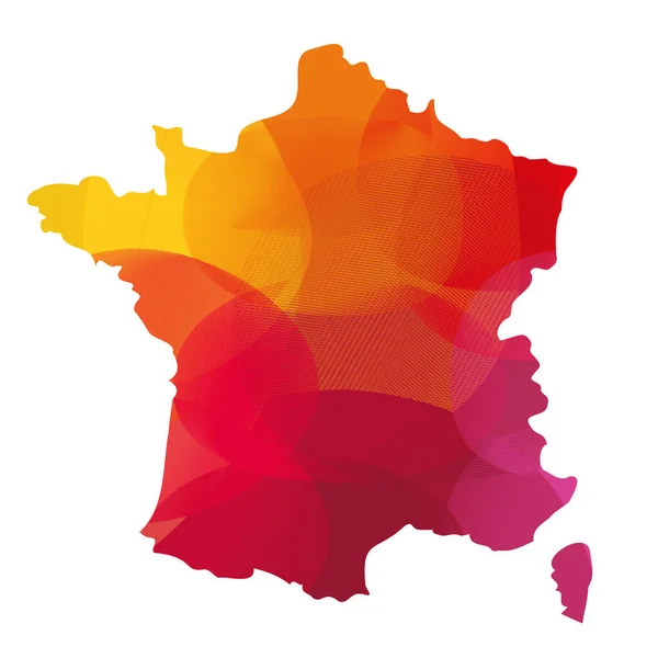 フランス地図だ カラフルなベクトルイラスト — ストックベクタ