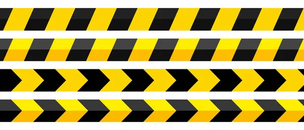 Caution Ribbons Restricted Area Construction Website Vector Set — Stock Vector