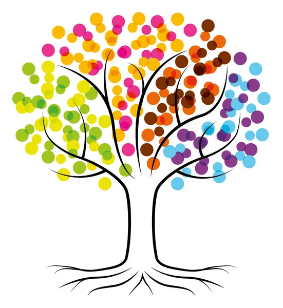 Hayat ağacı. 4 Mevsim. Vektör konsepti çizimi.