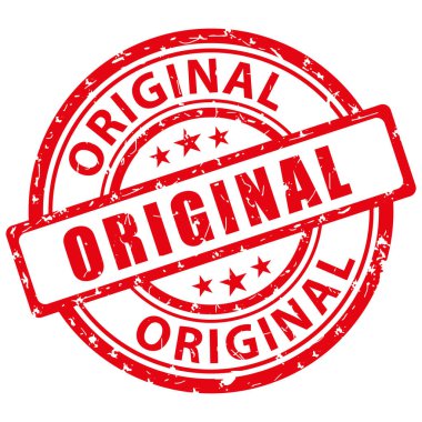 Orijinal kırmızı pul. Vektör simgesi.