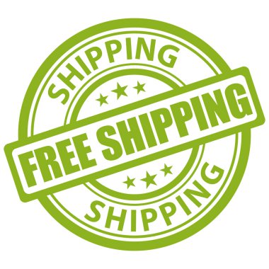 Ücretsiz nakliye. Yeşil vektör damgası. Resim simgesi.