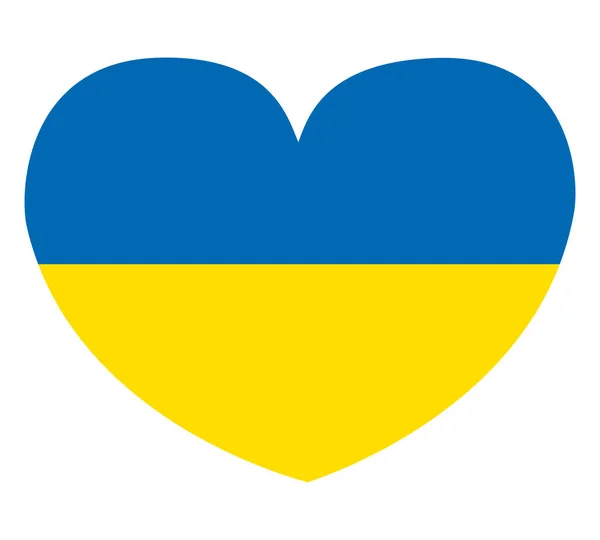 Liebe Die Ukraine Unterstützen Sie Die Ukrainische Flagge Herzform Illustration — Stockvektor