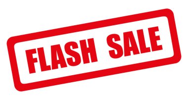 Anlık satış. Kırmızı eğimli vektör kauçuk damga.