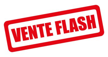 Fransız flaş satışı. Kırmızı eğimli vektör kauçuk damga.