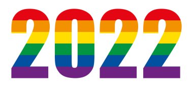 2022 LGBTQ + bayrağı. Renkli vektör numarası.