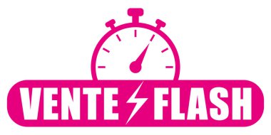 Anlık satış. Fransızca konuş. Pembe vektör simgesi.