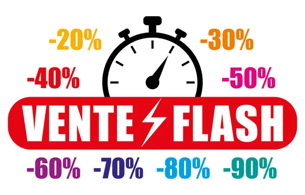 Venta Flash Francés Icono Vectorial Rojo Multicolor Con Descuentos — Vector de stock