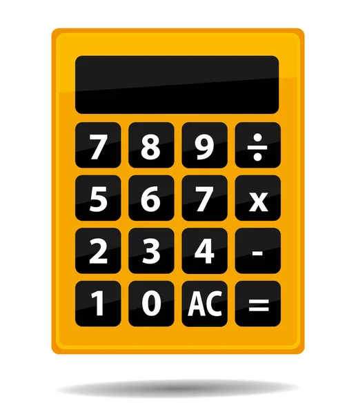 Orange Calculator Vector Icon Shadow — Stock Vector