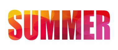 Renkli bir yaz kelimesi. Vektör illüstrasyonu.