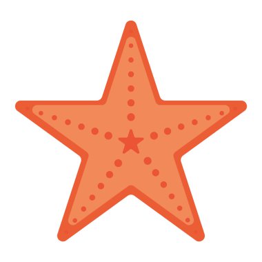 Mercan portakalı deniz yıldızı çizimi. Vektör çizimi.