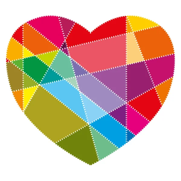 Colorido Vector Corazón Mosaico Mosaico Concepto Amor Moderno — Vector de stock