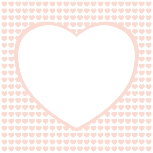 Big White Heart Small Pink Hearts Background Vector Greeting Card — Stock Vector