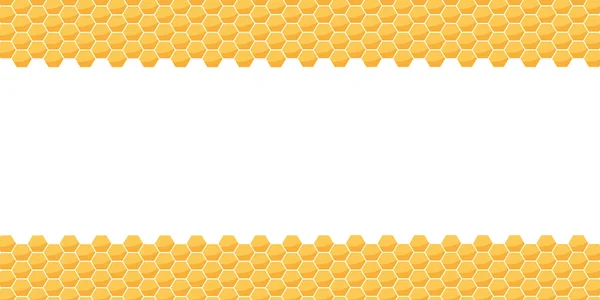 Honingraatcellen Textuur Vector Honing Concept Horizontale Achtergrond Met Ruimte Tekst — Stockvector