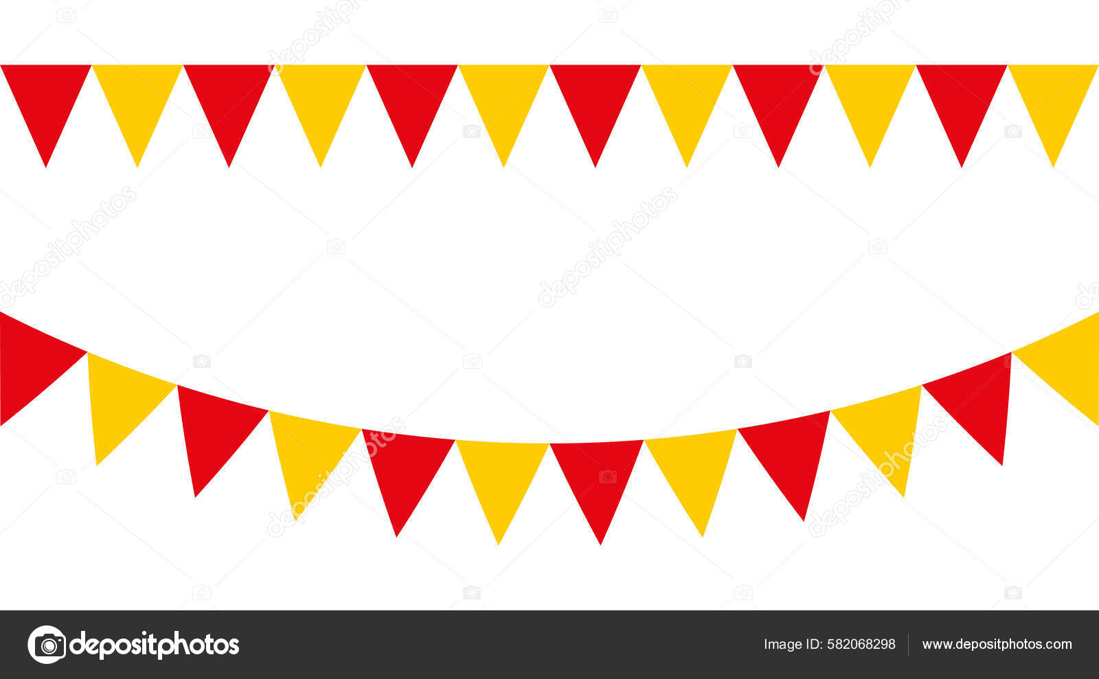 Red Yellow Party Garlands Pennants Vector Buntings Set Stock Vector by ...