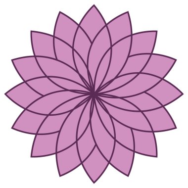 Lotus mandala çiçeği. Yoga ya da Budizm tasarımı çizimi. Vektör çizimi.