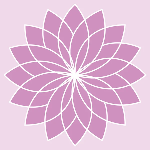 Flor Mandala Loto Ilustración Diseño Yoga Budismo Dibujo Vectorial — Vector de stock