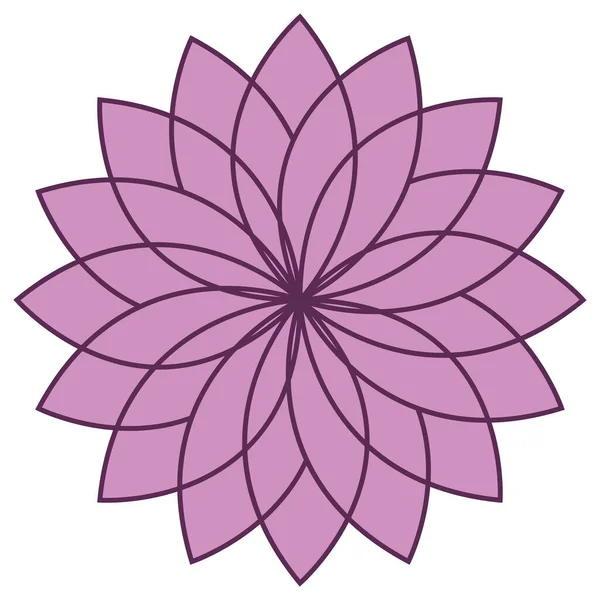 Lotus Mandala Flower Yoga Buddhism Design Illustration Vector Drawing — Stock vektor