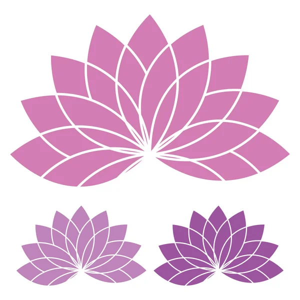 Set Flores Loto Ilustración Diseño Yoga Budismo Dibujo Vectorial — Vector de stock