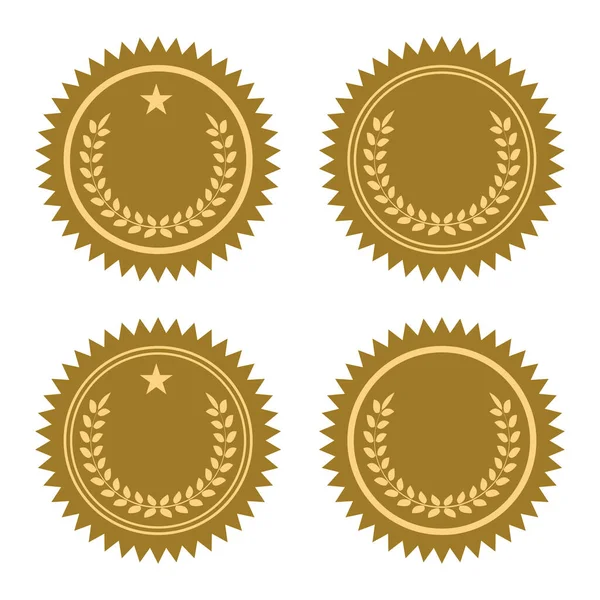 Gouden Waxzegels Vectorpictogrammen Ingesteld — Stockvector