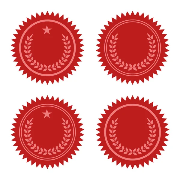 Red Wax Seals Vector Icons Set — Stock Vector