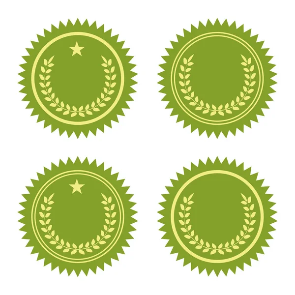 Sellos Cera Verde Conjunto Iconos Vectoriales — Vector de stock