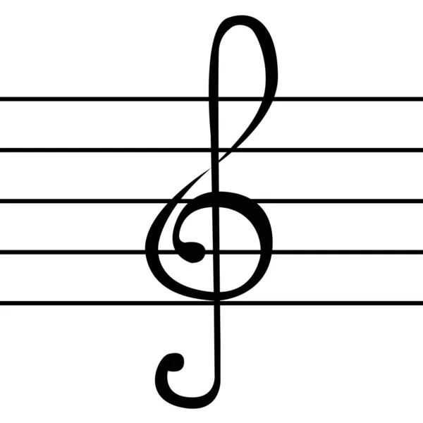 Treble Clef Staff Music Illustration Vector Symbol — ストックベクタ