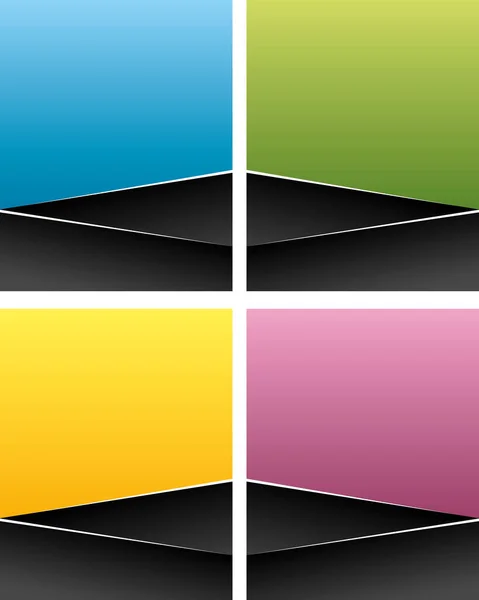 Colorful Vector Backgrounds Set Leaflets Vertical Business Card Designs — Stock Vector