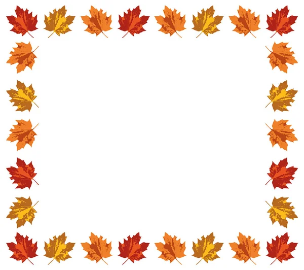 Herbstfarbene Blätter Herbstlicher Vektorrahmen — Stockvektor